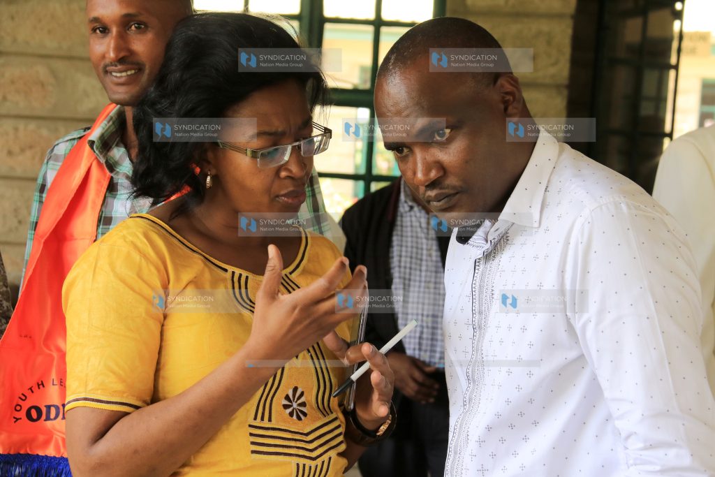ODM Chairman John Mbadi with the party's Deputy Secretary General Agnes Zani