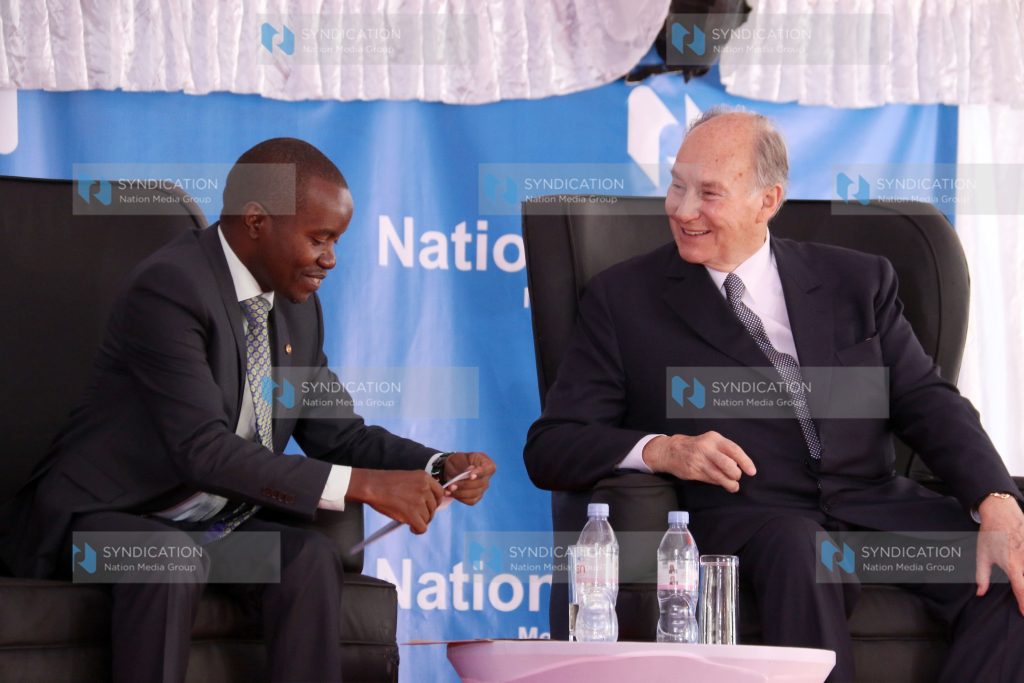 His Highness the Aga Khan with ICT Cabinet Secretary Joe Mucheru