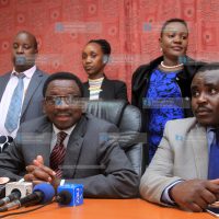 James Orengo addressing the press at Parliament Buildings