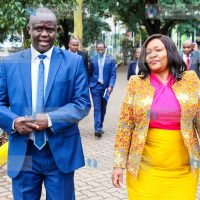 NMG Commercial General Manager James Sogoti with Tourism and Wildlife CS Rebecca Miano