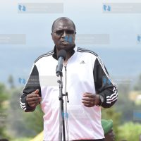 Corporative Cabinet Secretary Simon Chelugui during the 1st Chepsaita Cross County