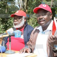 Chepalungu MP Isaac Ruto, accompanied by suspended Roads Assistant Minister Wilfred Machage