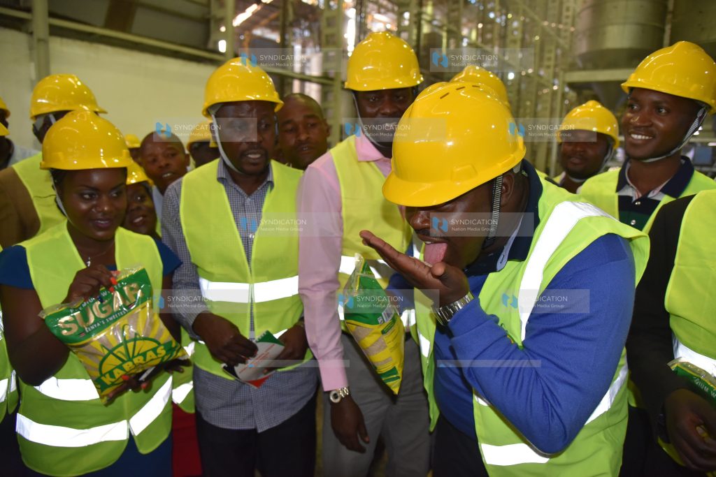 Senator of Kakamega Cleophas Malala testing West Kenya Sugar company
