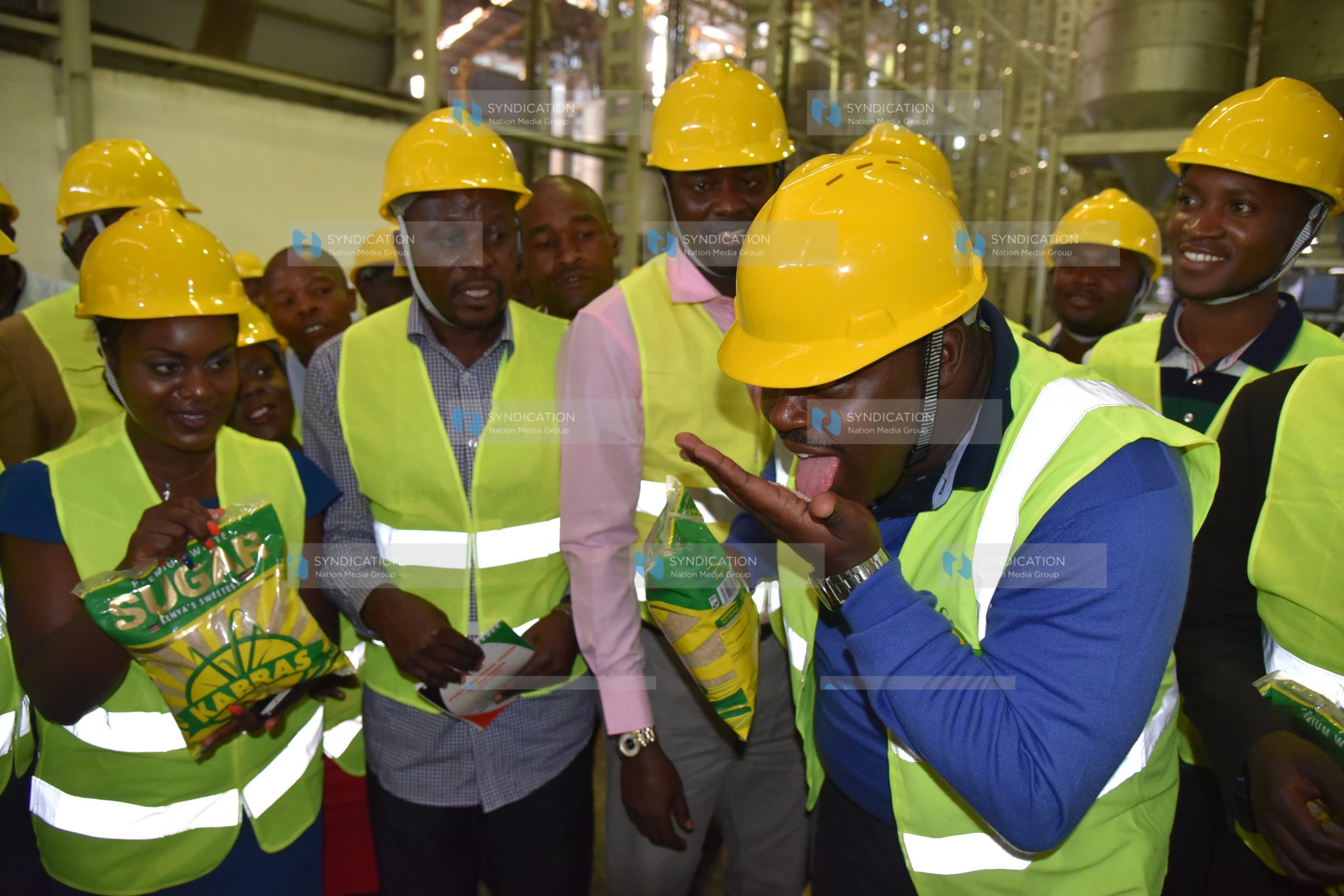 Senator of Kakamega Cleophas Malala testing West Kenya Sugar company
