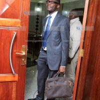IEBC CEO Ezra Chiloba, arrives at County Hall where IEBC appeared before Select committees