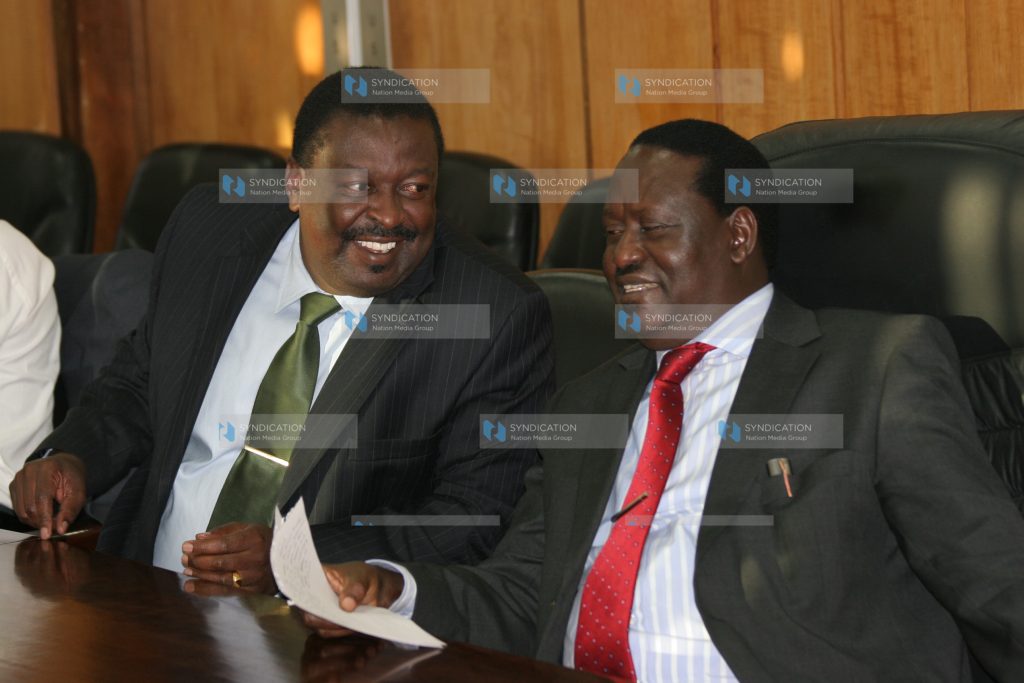 Prime Minister Raila Odinga with Musalia Mudavadi