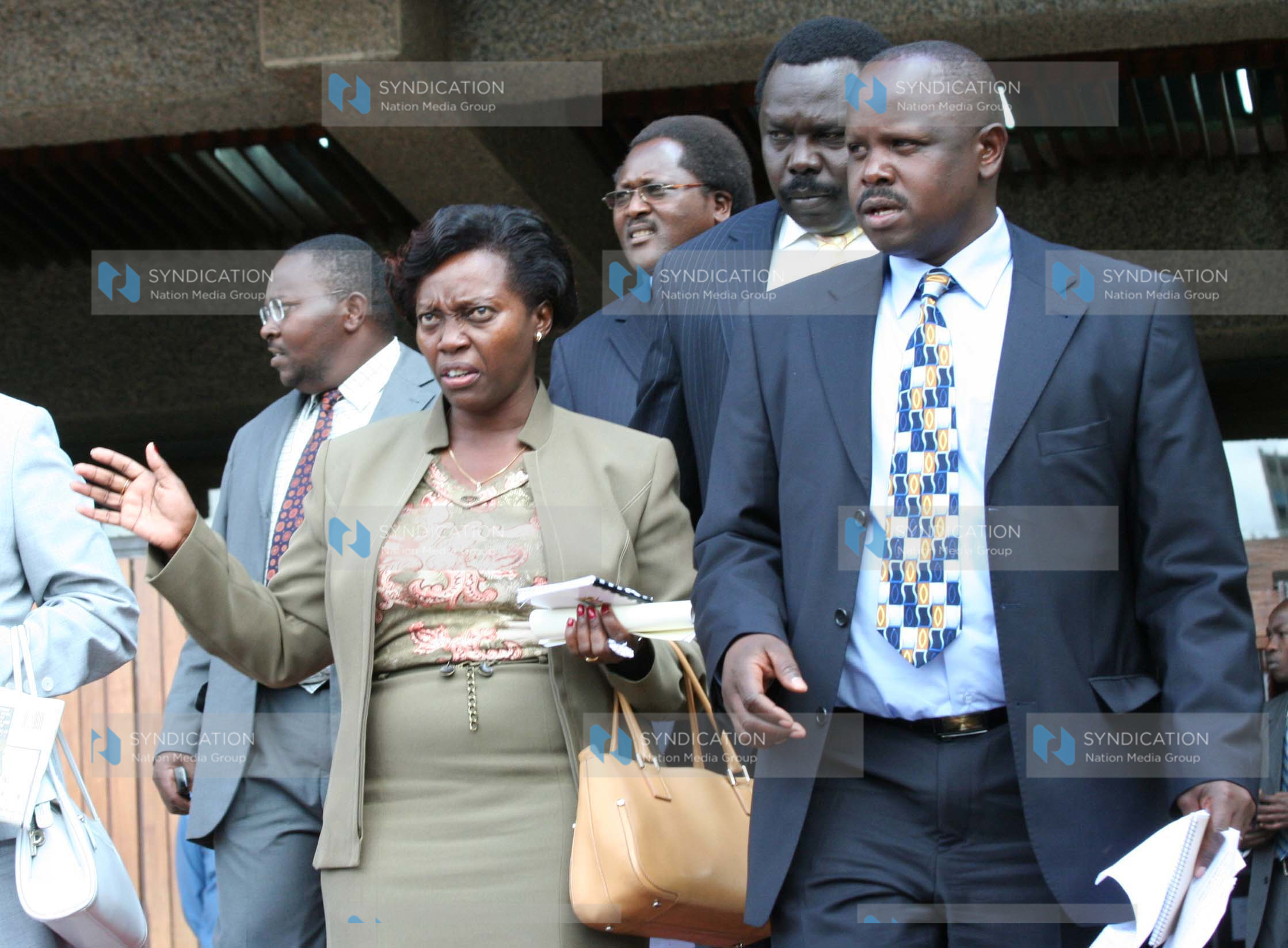Minister for Justice and Constitutional Affairs Martha Karua with Isaac Ruto and Musa Sirma