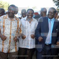 Prime Minister Raila Odinga, his Deputy Musalia Mudavadi, and Lands Minister James Orengo
