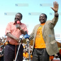 Deputy Prime Minister Musalia Mudavadi presents ODM parliamentary candidate for Emuhaya by-election Wilbur Ottichillo
