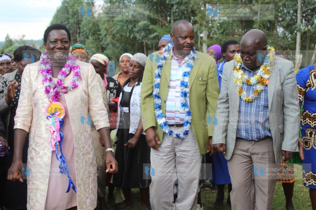 Former Bomet Governor Isaac Ruto, Jubilee nominated Senator Alice Milgo, and Bomet County Assembly Majority Leader Josephat Kirui