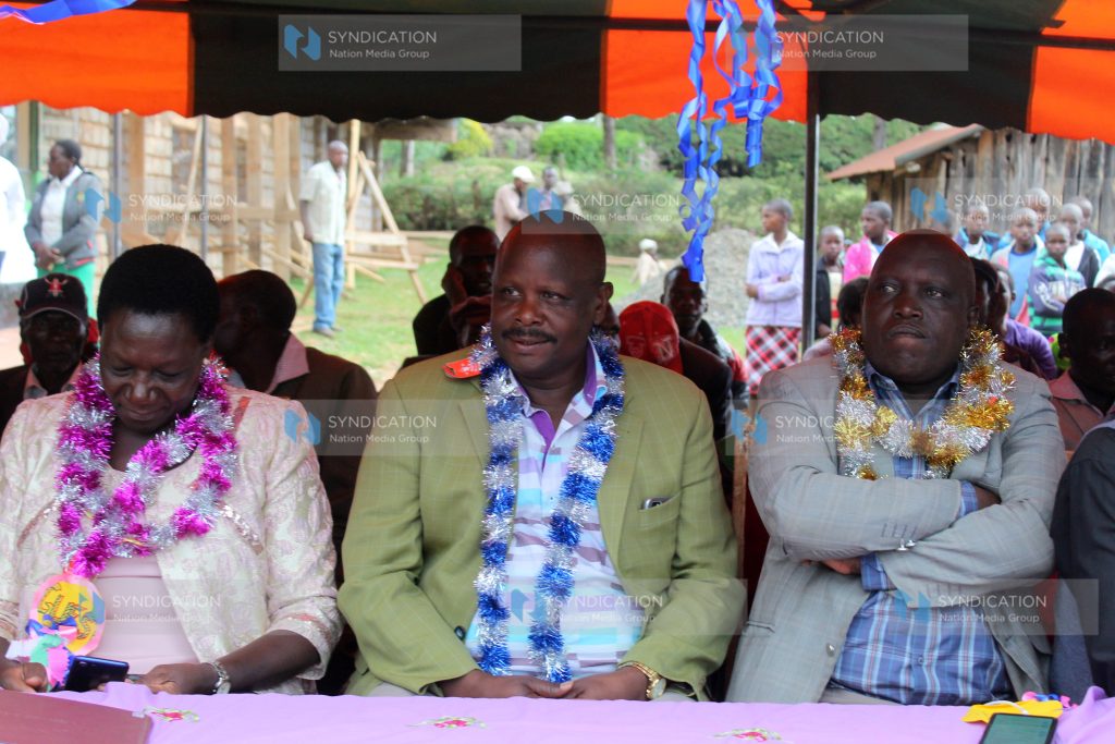 Former Bomet Governor Isaac Ruto, Jubilee nominated Senator Alice Milgo, and Bomet County Assembly Majority Leader Josephat Kirui