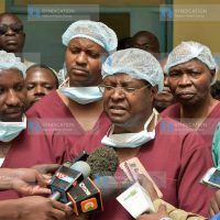Governor Martin Wambora, together with his deputy David Kariuki and Health CEC Jamleck Muturi