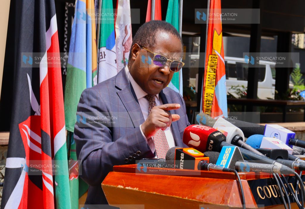 Council of Governors Chairperson Martin Wambora briefs journalists