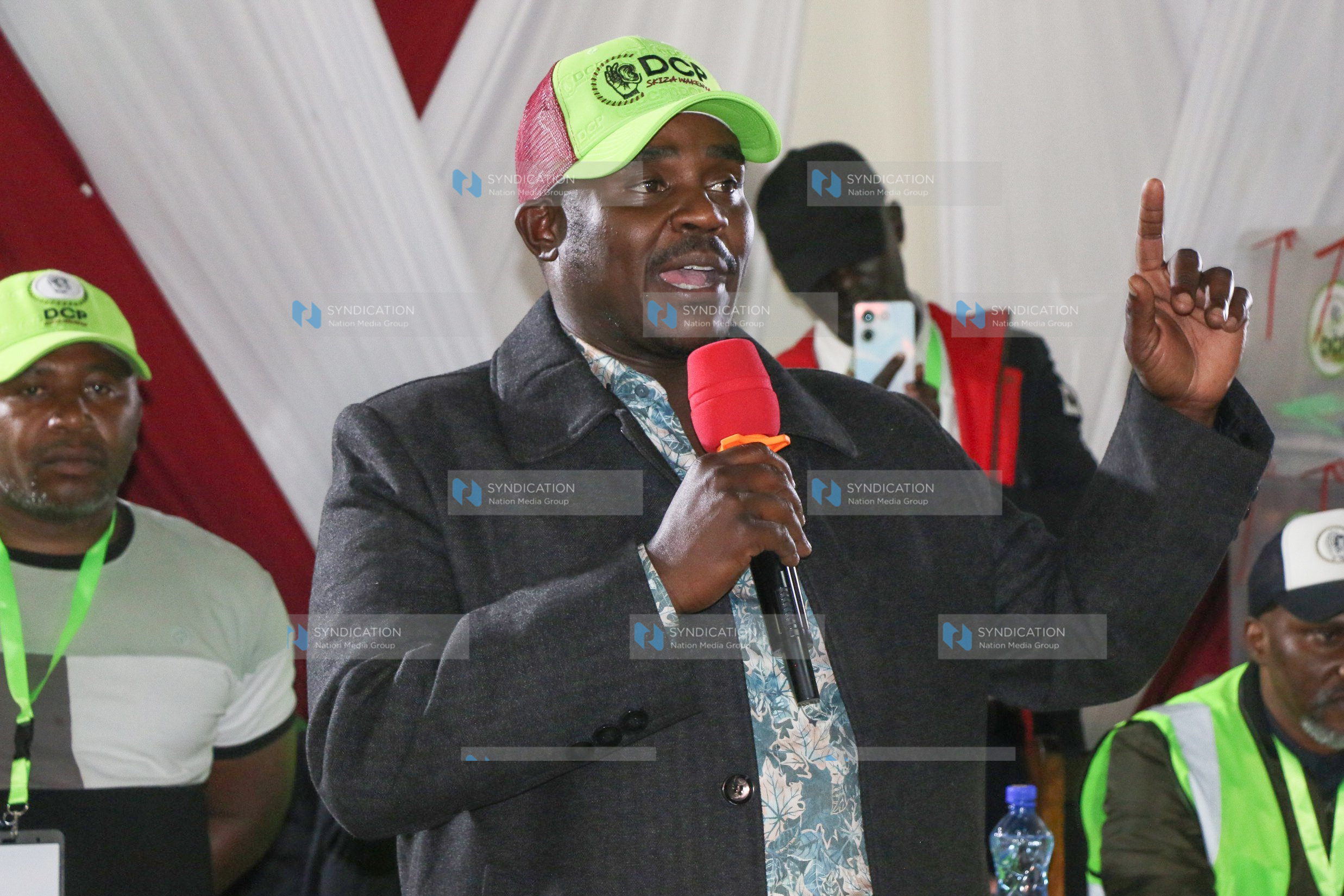 Deputy Party Leader Cleophas Malala addresses party supporters in Ol Kalou
