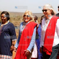US First Lady Jill Biden arrives at Lesoit village in Kajiado county, Kenya