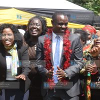 ANC gubernatorial candidate and Kakamega Senator Cleophas Malala and his deputy Dr Beatrice Inyangala