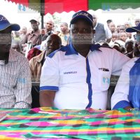 Narok West MP Patrick Ntutu, Bomet Governor Isaac Ruto, and Narok Woman Representative aspirant Lydia Masikonte