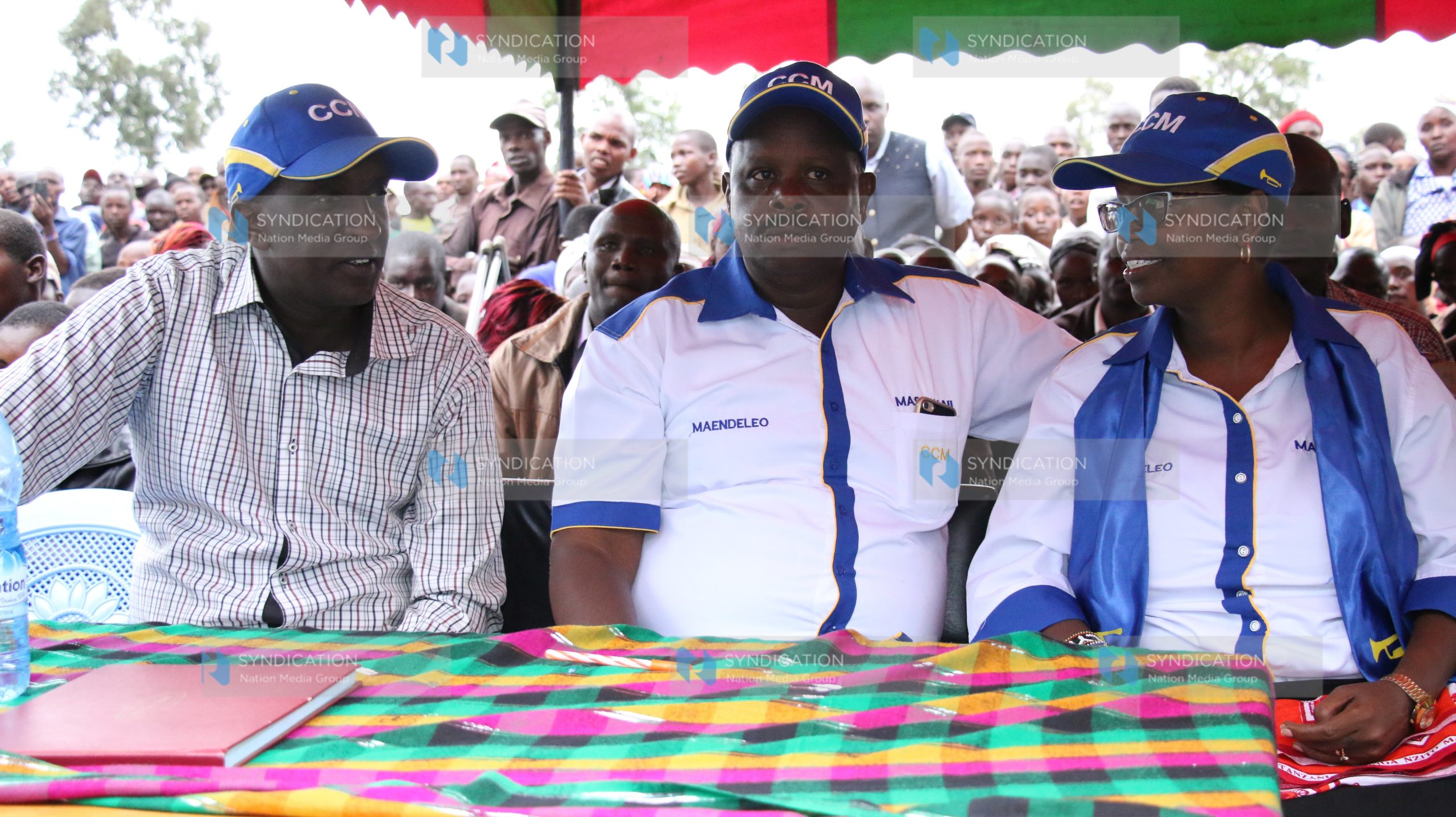 Narok West MP Patrick Ntutu, Bomet Governor Isaac Ruto, and Narok Woman Representative aspirant Lydia Masikonte