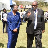 Energy Cabinet Secretary Dr. Monica Juma and CEO Nation Media Group Stephen Gitagama