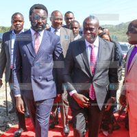 DCP Party Leader Rigathi Gachagua accompanied by Nyandarua Senator John Methu