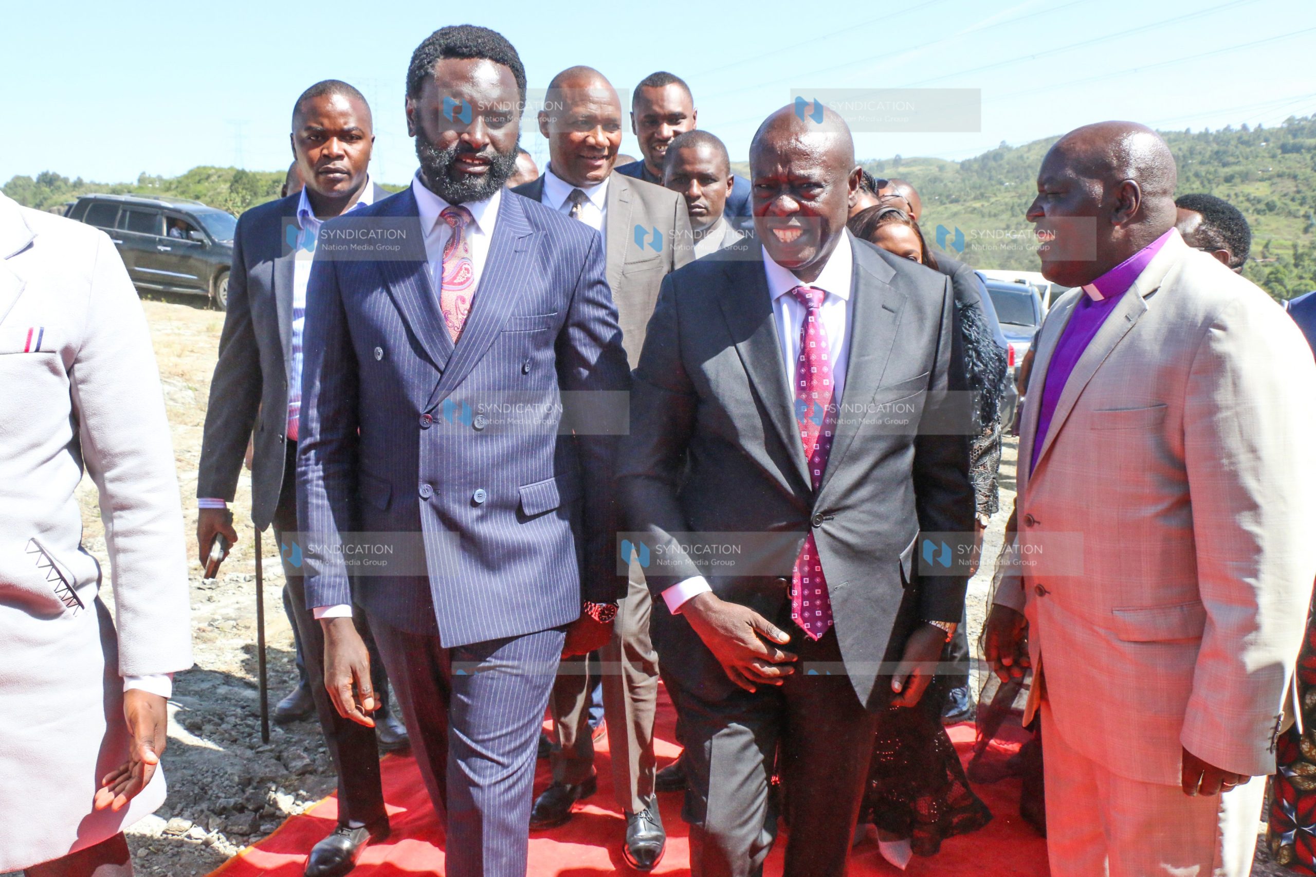 DCP Party Leader Rigathi Gachagua accompanied by Nyandarua Senator John Methu