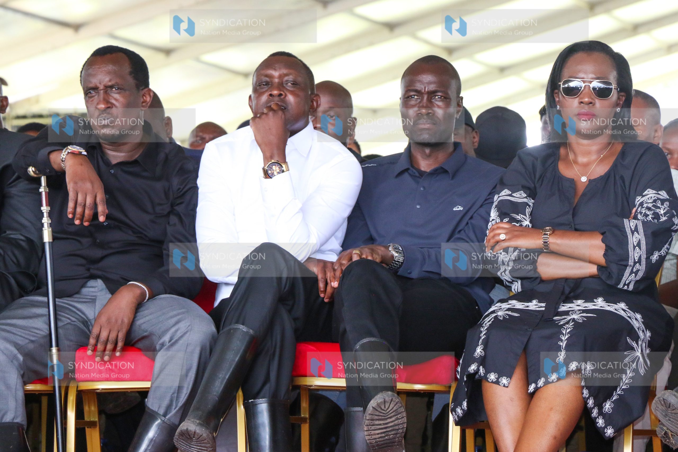 Narok Governor Patrick Ole Ntutu, Kapseret MP Oscar Sudi, and Defence CS Soipan Tuya