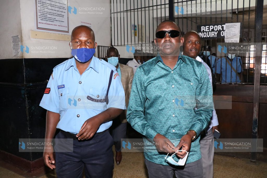 Kapseret MP Oscar Sudi at Nakuru Central Police Station