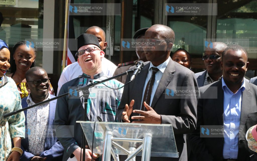 Nakuru County Deputy Governor David Kones, accompanied by Government Spokesperson Isaac Mwaura and other leaders
