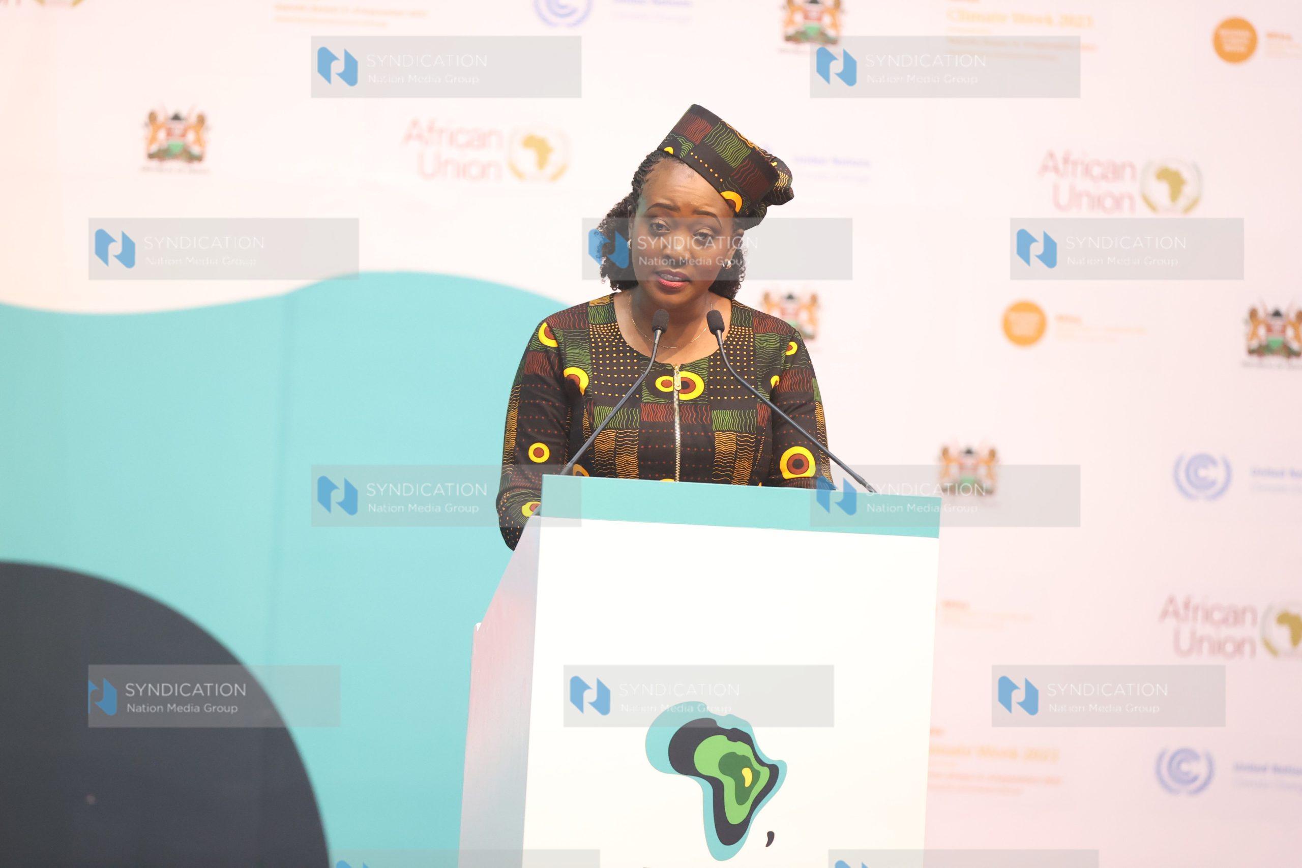 Environment, Climate Change and Forestry CS Soipan Tuya addresses delegates