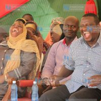 Kwale Governor Salim Mvurya and his deputy Fatuma Achani (left)