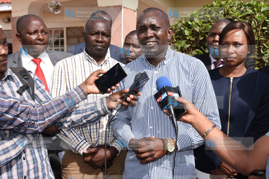 Addressing the press after a meeting on project proposals for the constituency for the 2017/2018 period