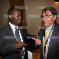 Resident representative of International Monetary Fund Armando Morales with Former Governor of Central Bank of Kenya Njuguna Ndung'u