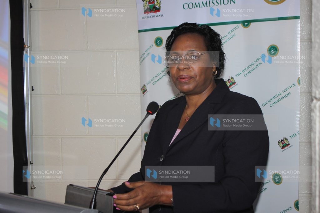 Judicial Service Commission acting chairperson Prof Margaret Kobia