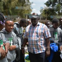 Cleophas Malala with students from Kakamega High School and Lenana School at Lenana School