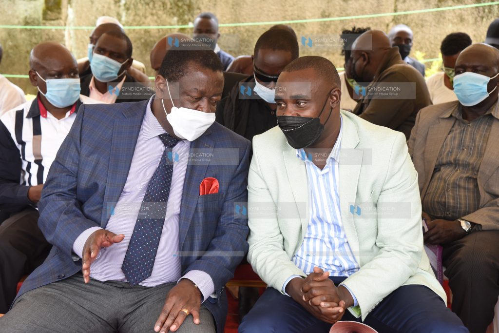 ANC Party Leader Musalia Mudavadi confers with Senator of Kakamega Cleophas Malala