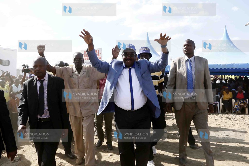 Bomet Governor Isaac Ruto arrives at Salgaa Trading Centre