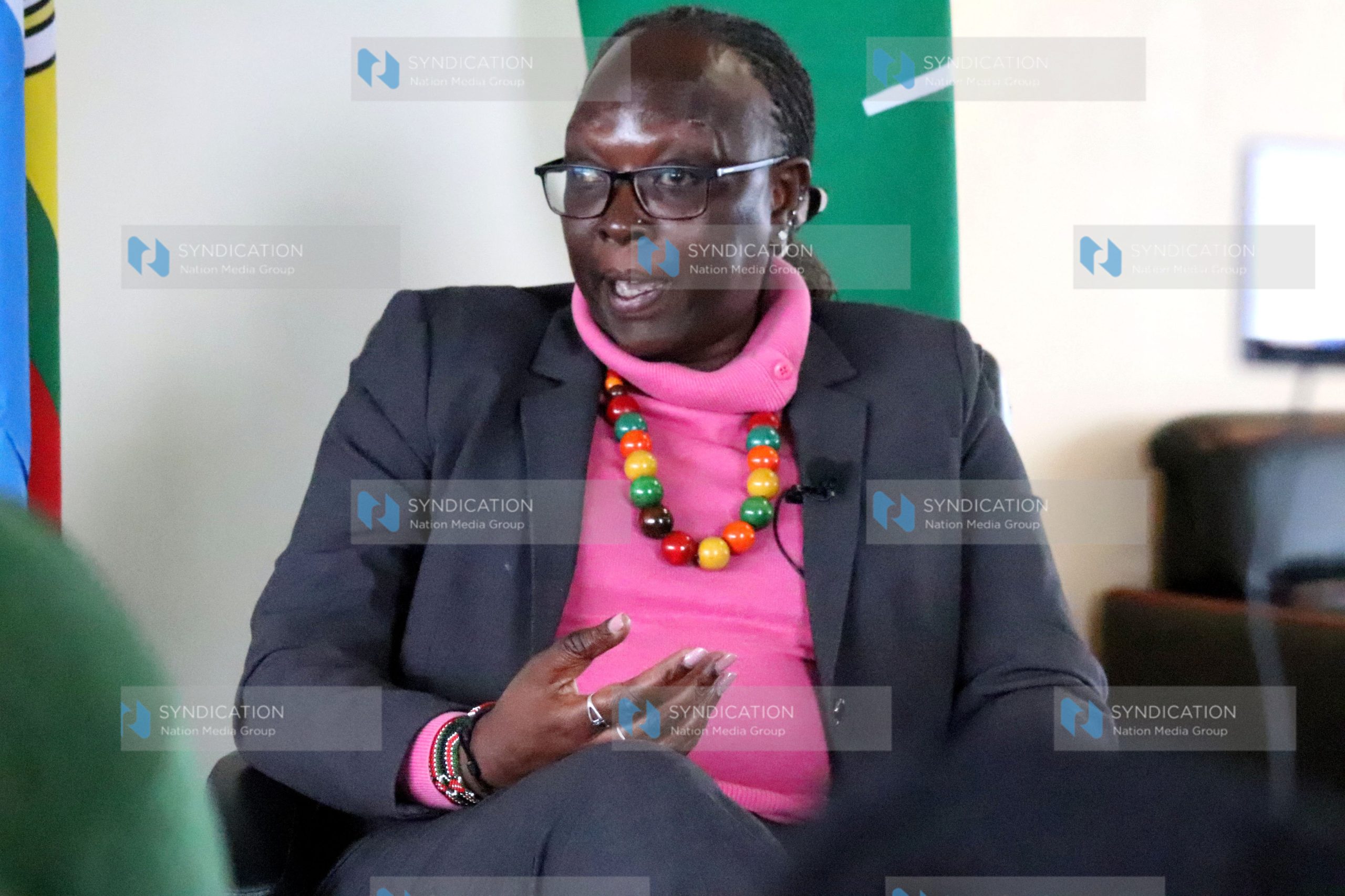 Betty Maina during the interview at her office