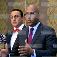 A press conference following a breakfast meeting