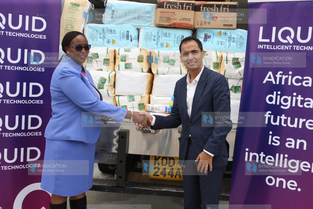 Beatrice Elachi receives a food donation worth KES 350,000