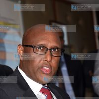 EAC Cabinet Secretary Adan Mohamed addressing journalists