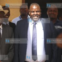 (Center) Makadara MP George Aladwa flanked by (left) Senior counsel John Khaminwa