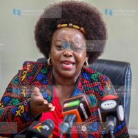 Suba North MP Millie Odhiambo Mabona addressing the media