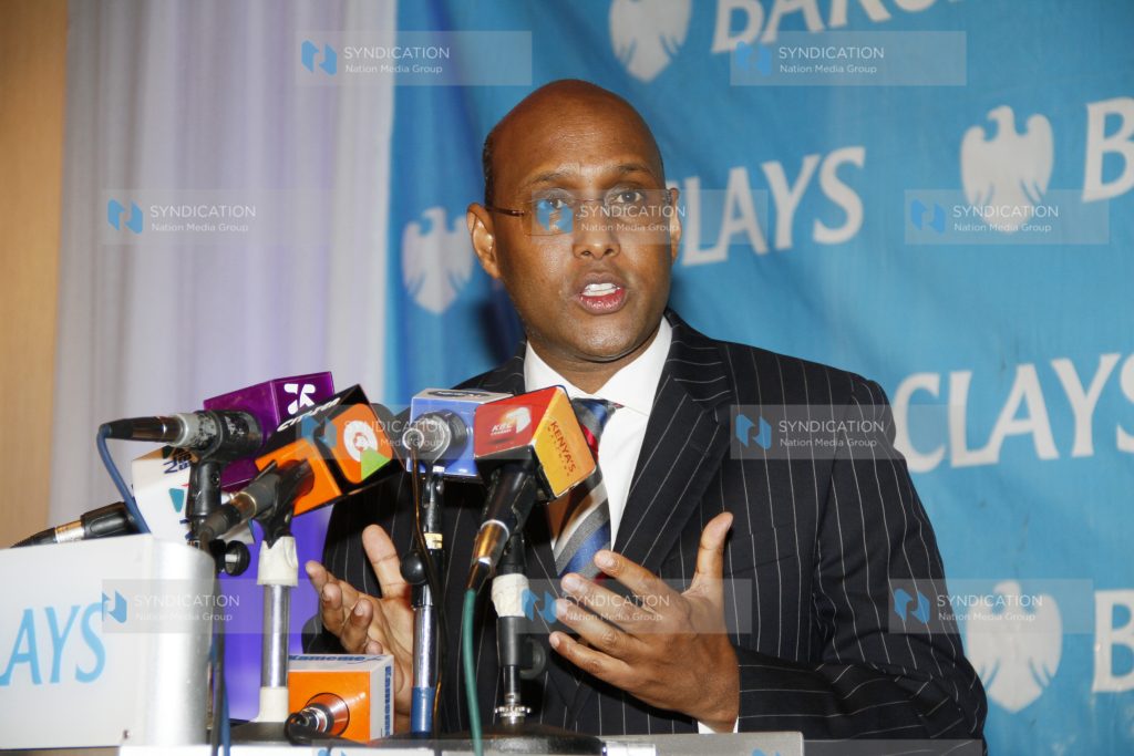 Barclays Bank of Kenya Managing Director Adan Mohamed speaking