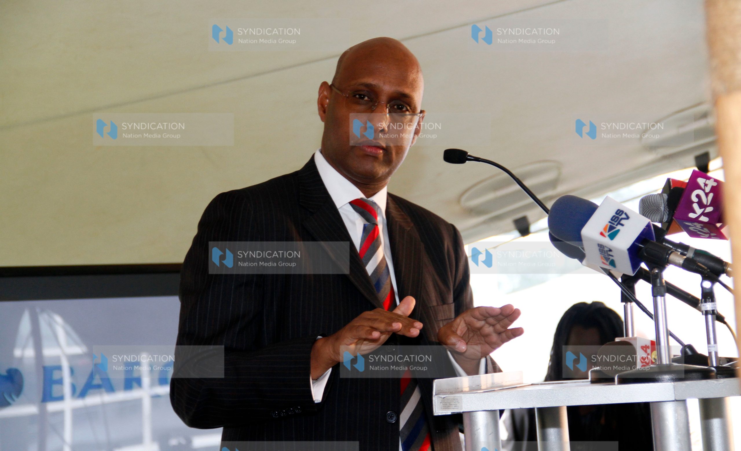 Barclays Bank Chief Executive Officer Adan Mohamed during the Pingit launch