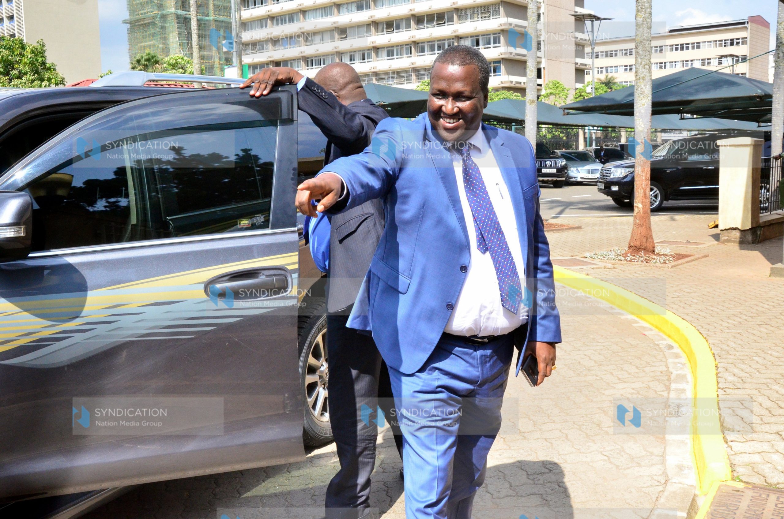 Petroleum Cabinet Secretary John MUnyes arrives at Parliament Buildings
