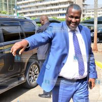 Petroleum Cabinet Secretary John MUnyes arrives at Parliament Buildings