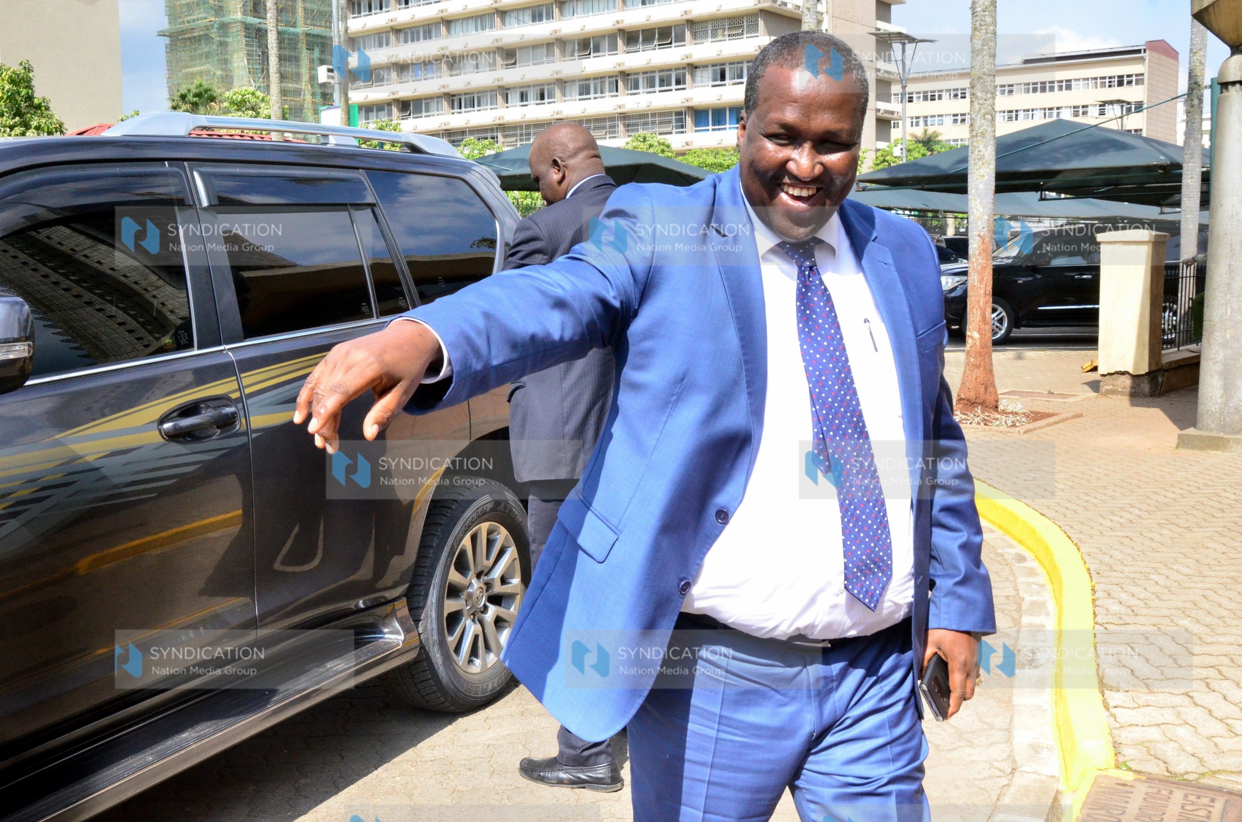 Petroleum Cabinet Secretary John MUnyes arrives at Parliament Buildings