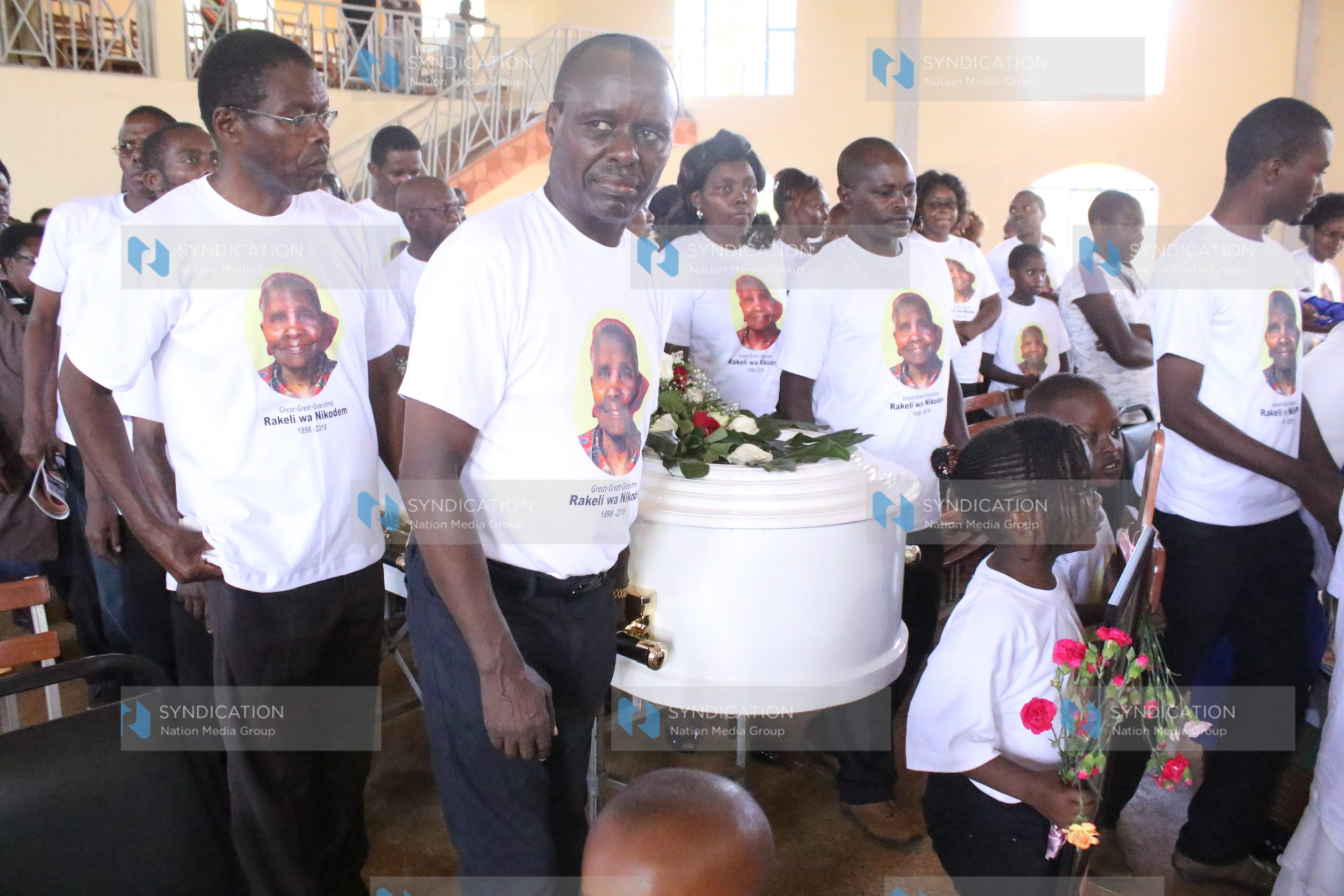 Requiem service of his late grandmother, Rakeli wa Nikodem