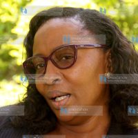 Gender Chief Administrative Secretary (CAS) Beatrice Elachi gestures during an interview