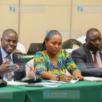 The Chairperson of the National Assembly's Budget and Appropriations Committee, Ndindi Nyoro (left)